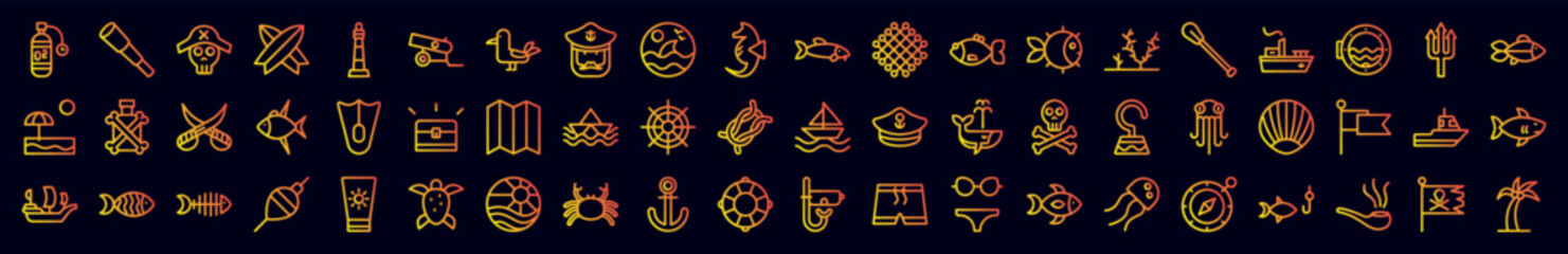 Seaside nolan icons collection vector illustration design