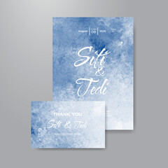 Wedding invitation with abstract watercolor background