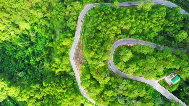 Dran pass seen from above is beautiful and majestic. This is the most beautiful and dangerous pass in Da Lat of Vietnam