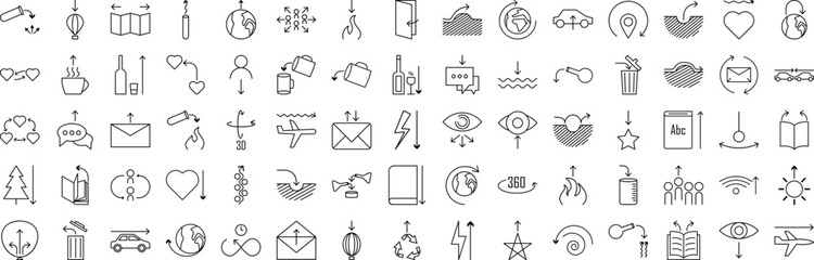 Arrows and objects icons collection vector illustration design