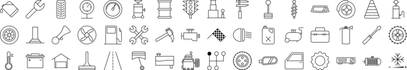 Auto workshop icons collection vector illustration design