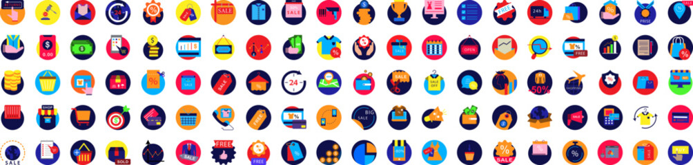Discount icons collection vector illustration design