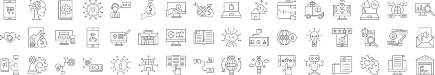 Digital business icons collection vector illustration design