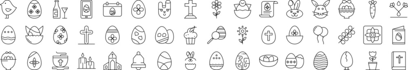Easter day icons collection vector illustration design