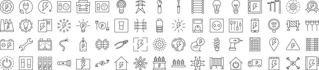 Electricity icons collection vector illustration design