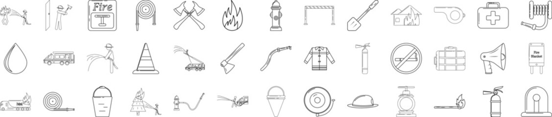 Fireman icons collection vector illustration design