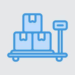 Weight package icon in blue style about logistics, use for website mobile app presentation