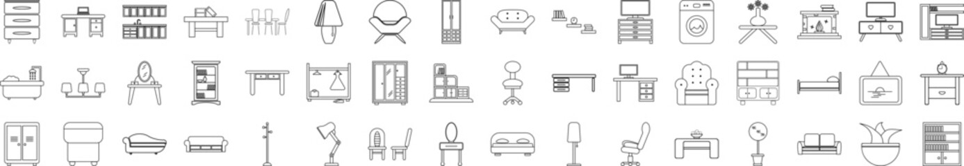 Furniture icons collection vector illustration design