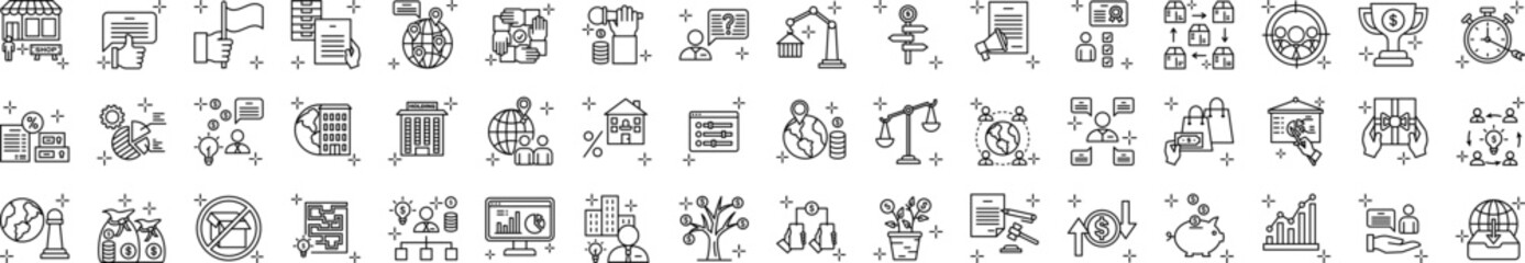 Global business icons collection vector illustration design