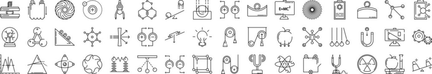 Physics icons collection vector illustration design