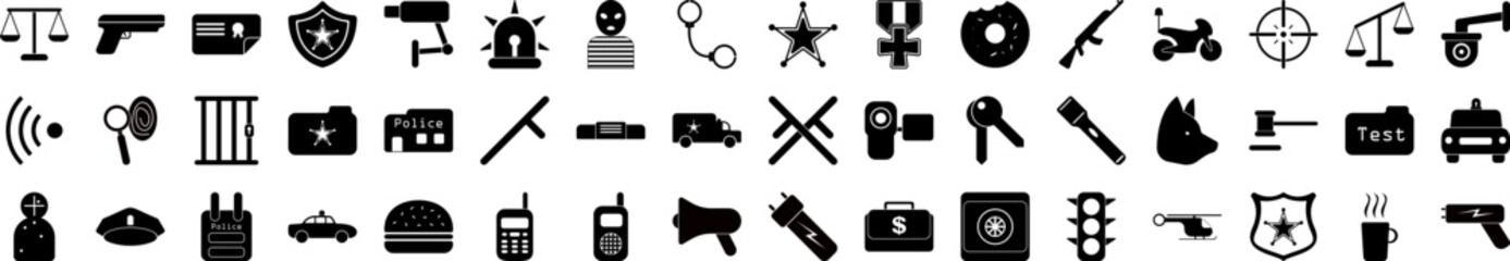Police web icons collection vector illustration design