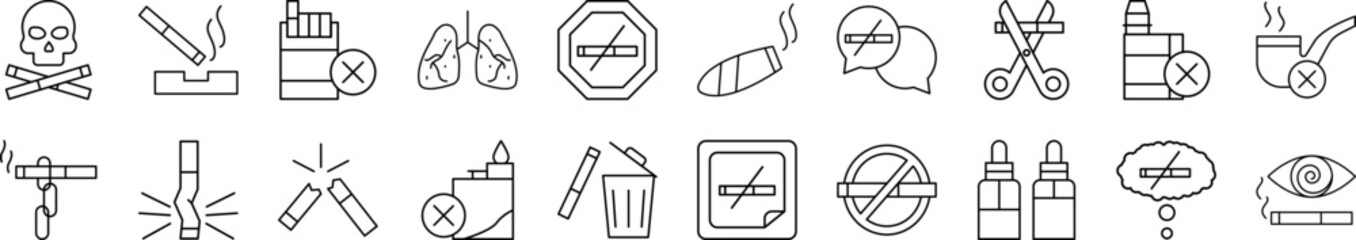 Quit smoking icons collection vector illustration design