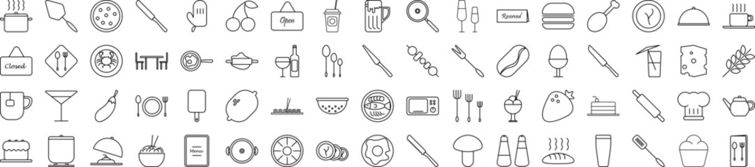 Restaurant web icons collection vector illustration design
