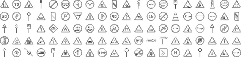 Road sign web icons collection vector illustration design
