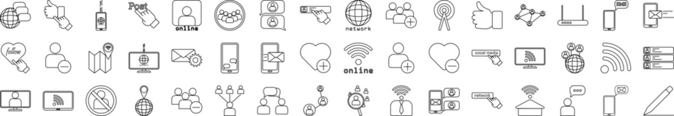 social media network icons collection vector illustration design