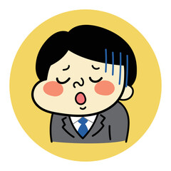 Obraz premium 残念な表情のコミカルな男性キャラクターイラスト素材 ビジネス