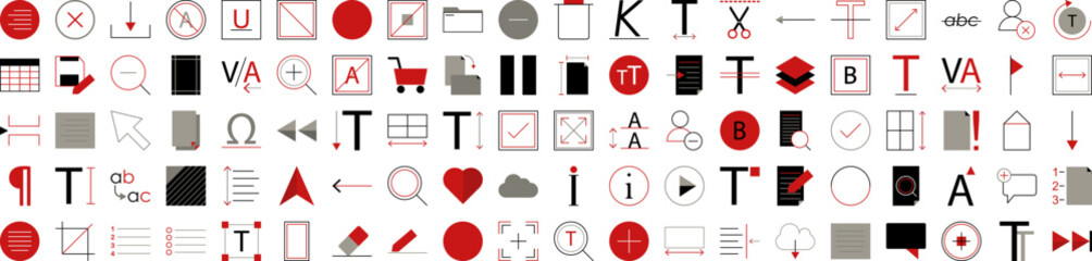 Text editor icons collection vector illustration design
