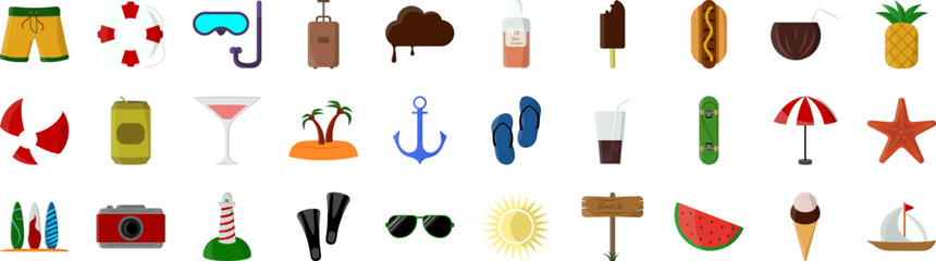 Summer icons collection vector illustration design
