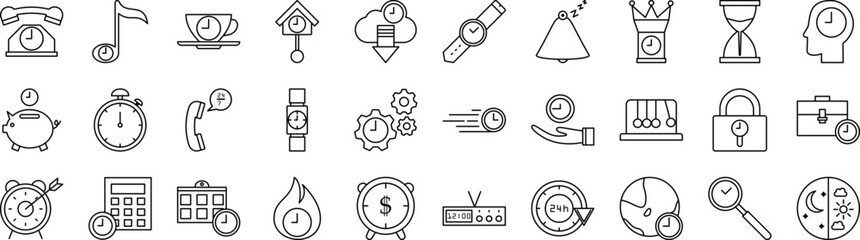 Time icons collection vector illustration design