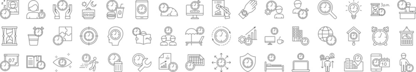 Time management icons collection vector illustration design