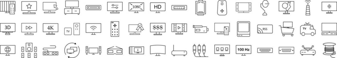 Television icons collection vector illustration design