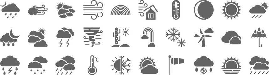 Weather icons collection vector illustration design