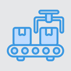 Conveyor icon in blue style about logistics, use for website mobile app presentation