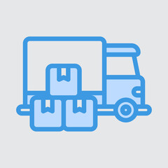Delivery truck icon in blue style about logistics, use for website mobile app presentation