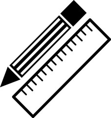 Pensil and ruler icon vector on white background..eps