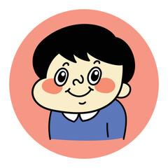 笑顔のコミカルな男性キャラクターイラスト素材