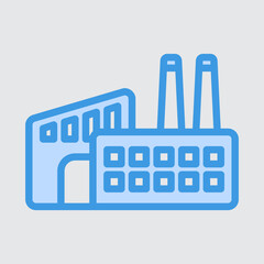 Obraz premium Factory icon in blue style about logistics, use for website mobile app presentation