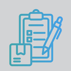 Checklist package icon in gradient style about logistics, use for website mobile app presentation