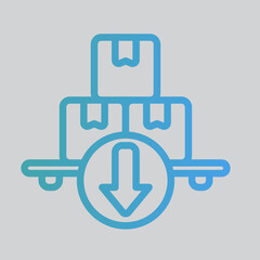 Import icon in gradient style about logistics, use for website mobile app presentation