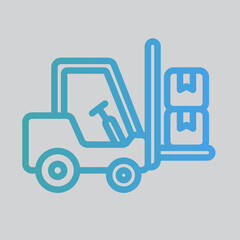 Forklift icon in gradient style about logistics, use for website mobile app presentation