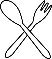 DOODLE SPOON AND FORK DESIGN ILLUSTRATION