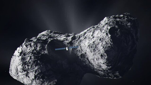 Medium Shot of Comet 67P as the Rosetta Spacecraft Approaches