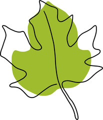 simplicity maple freehand drawing flat design.