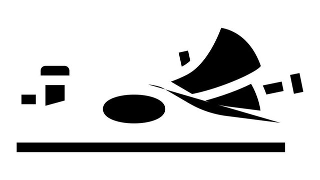 block plane carpenter tool glyph icon animation
