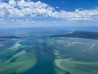 Fototapeta na wymiar Aerial view of Moreton Bay