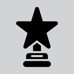 Trophy icon in solid style, use for website mobile app presentation