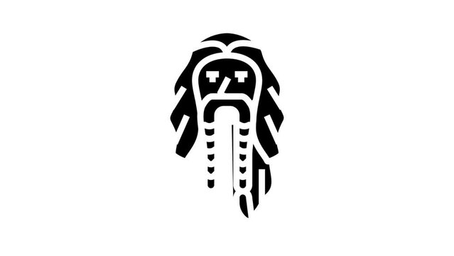 beard viking glyph icon animation