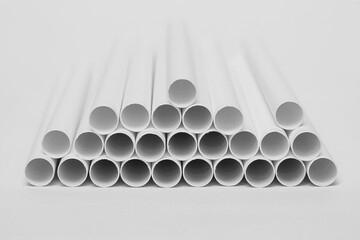 White disposable eco-friendly paper straws