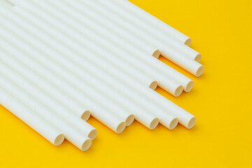 White disposable eco-friendly paper straws