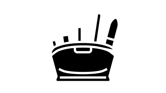 cosmetic accessories bag glyph icon animation