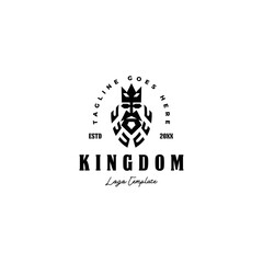 king poseidon flat black logo icon vector template