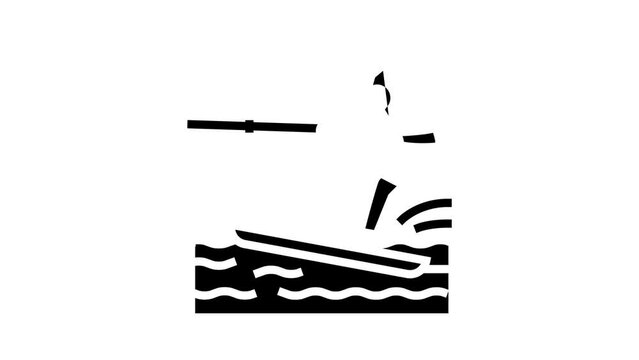 water skiing glyph icon animation