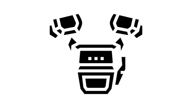 armor viking glyph icon animation