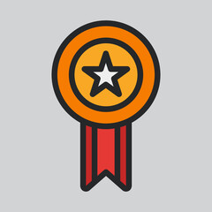 Award icon in filled line style, use for website mobile app presentation