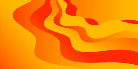 Abstract red and orange hot wavy background. Curve lines lava.