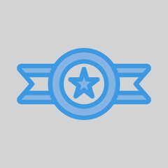 Medal icon in blue style, use for website mobile app presentation